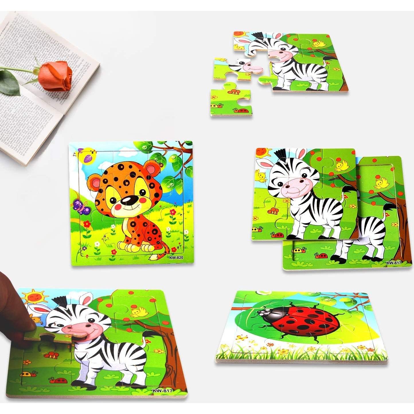 Rompecabezas de Madera SANNIX para Niños - 12 Piezas Animales