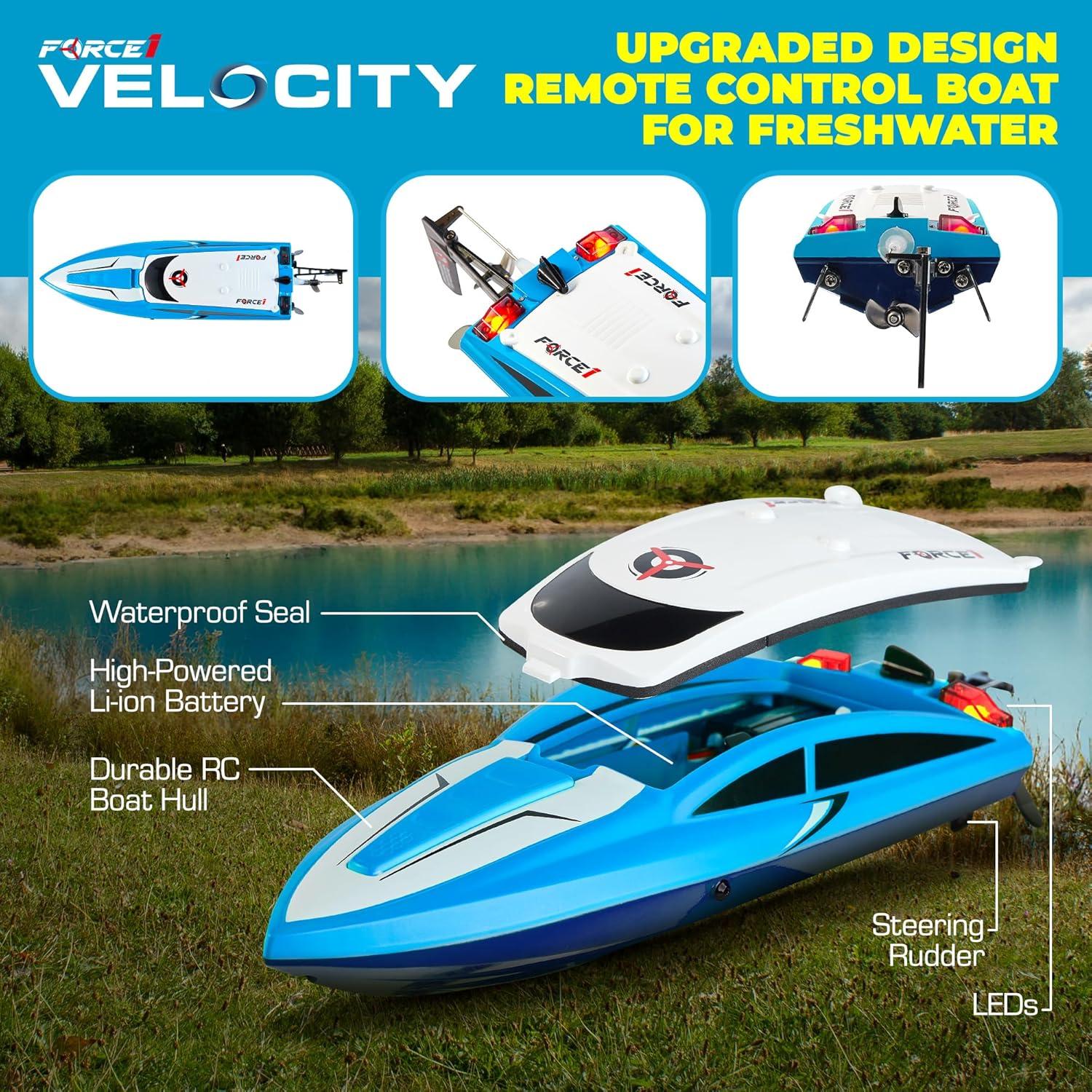 Barco RC Force1 Velocidad Azul 27.5cm 2 Baterías Recargables