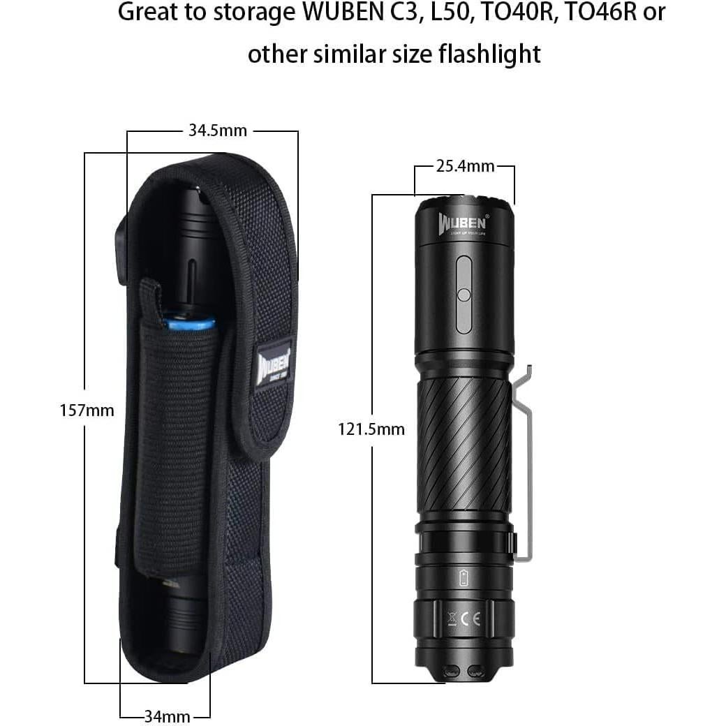 Funda para Linterna WUBEN C3-FU Nylon Ajustable 13.97cm