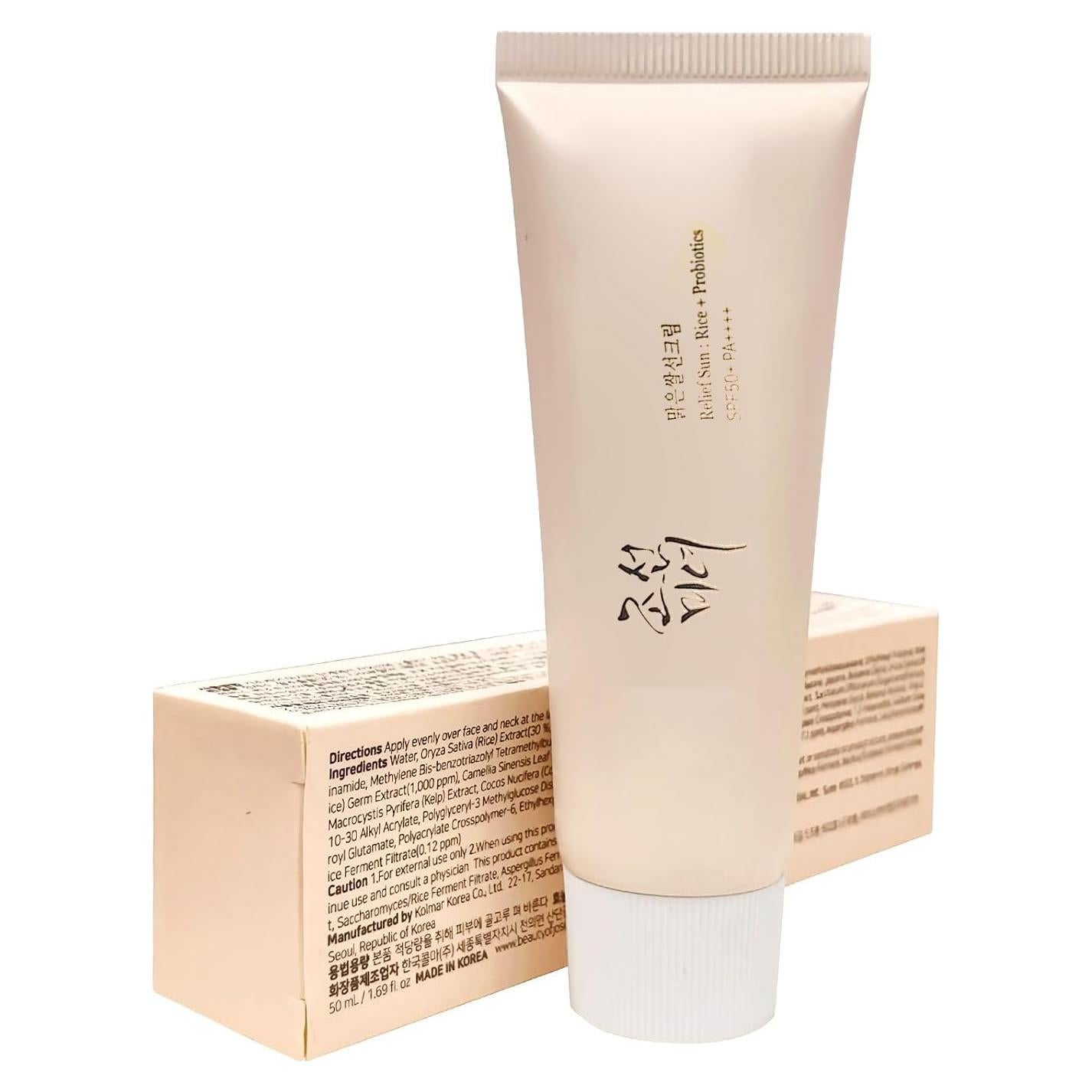 Protector Solar Orgánico Relief Sun SPF50 50ml - Cuidado Piel Coreano