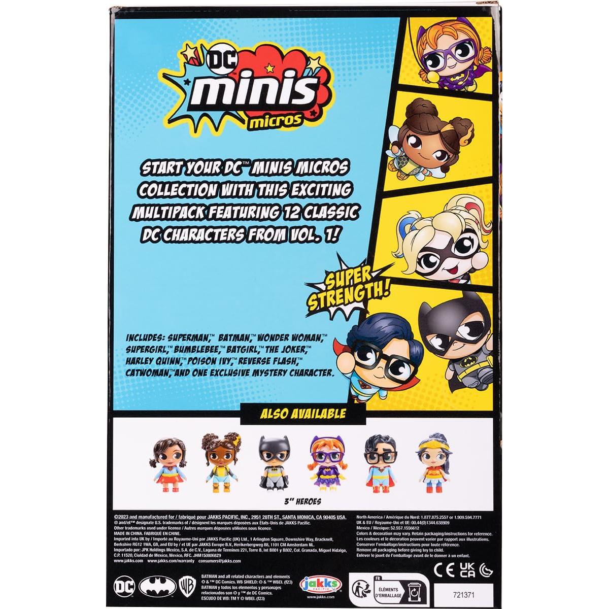 Paquete de 12 Figuras Coleccionables DC Minis Micro Jakks