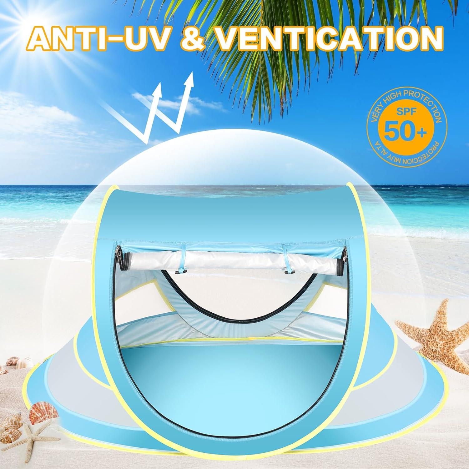 Tienda de Playa Wilhiker BBT-001 para Bebés con Sombrero