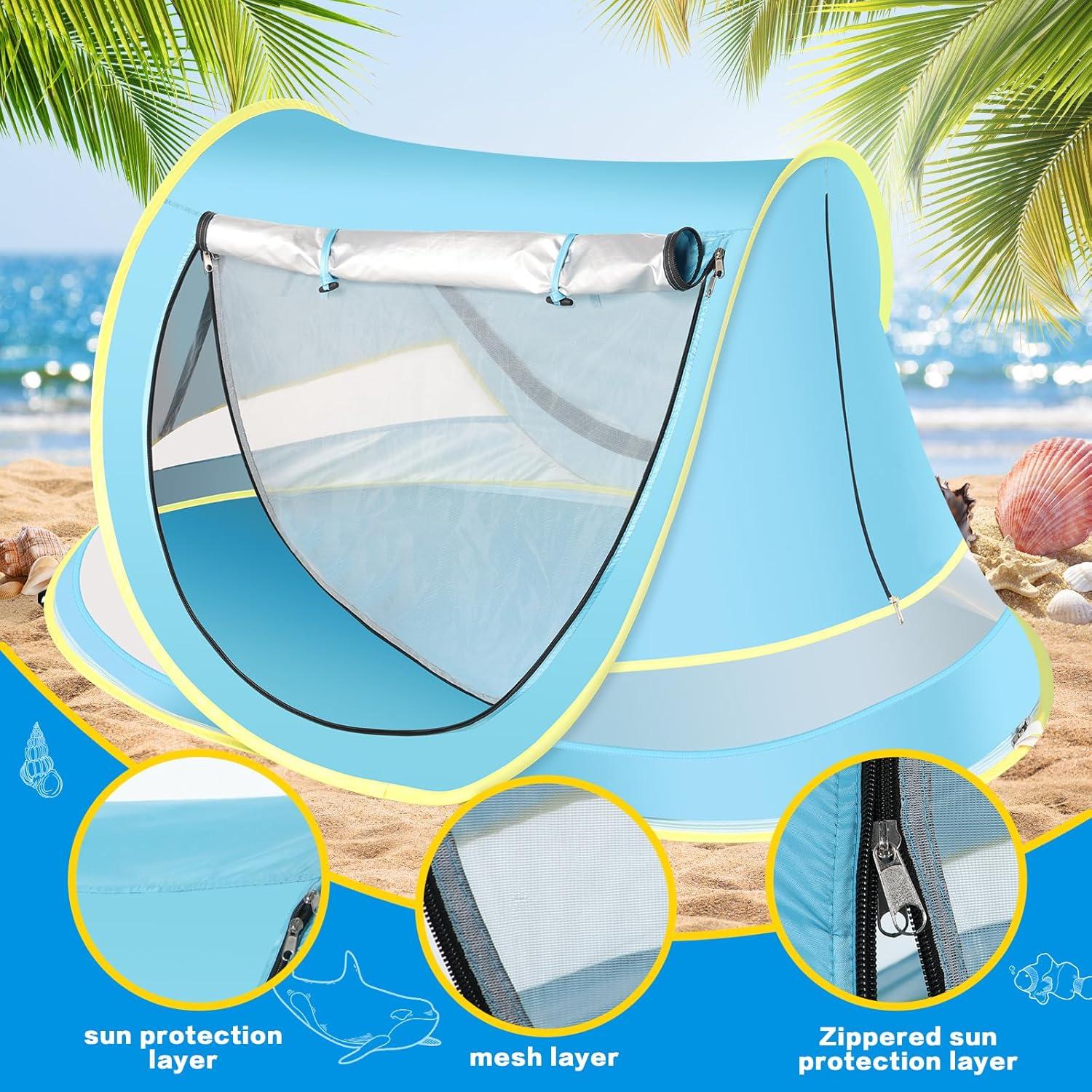 Tienda de Playa Wilhiker BBT-001 para Bebés con Sombrero