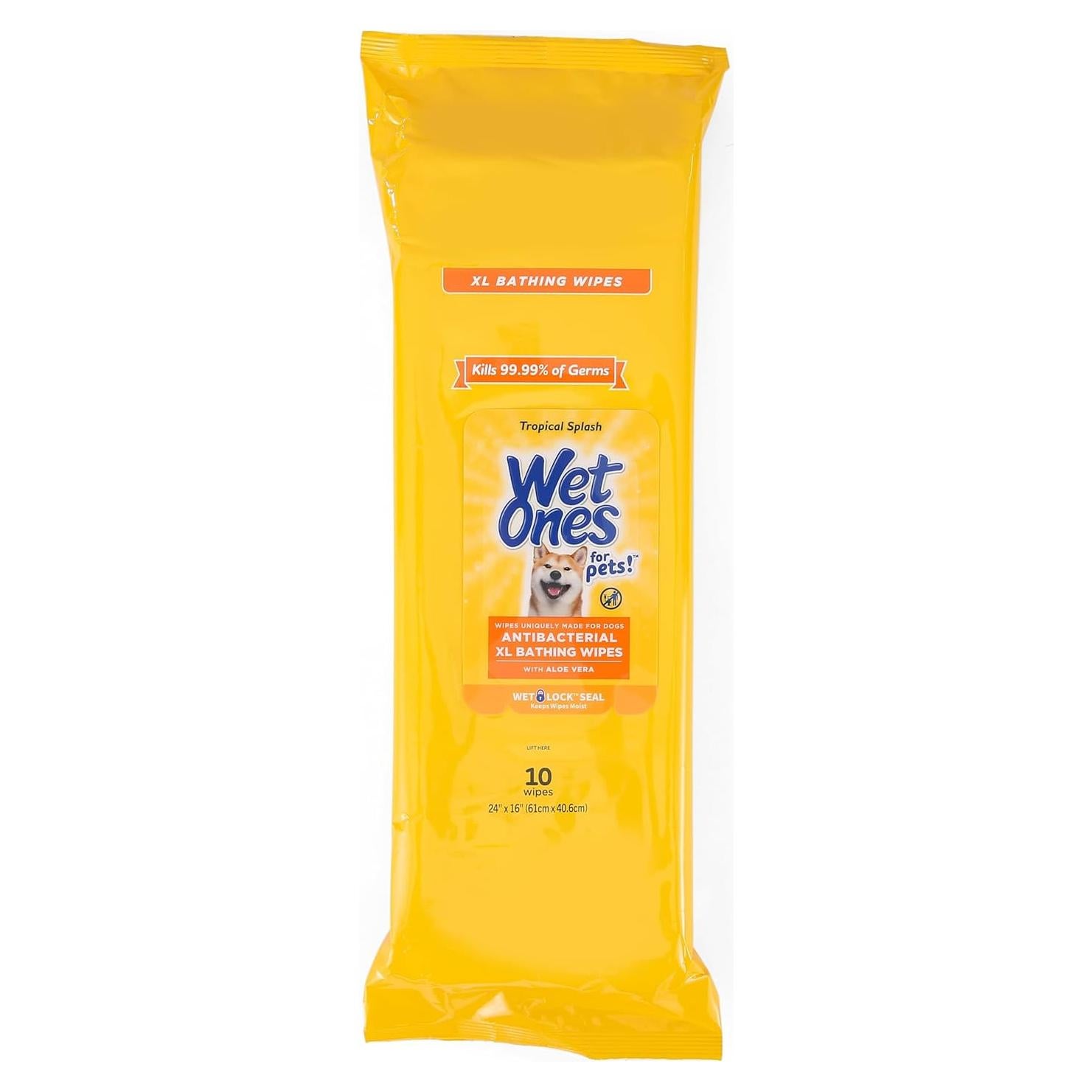 Toallitas desechables Wet Ones para mascotas XL - 10 unidades, aroma Tropical Splash
