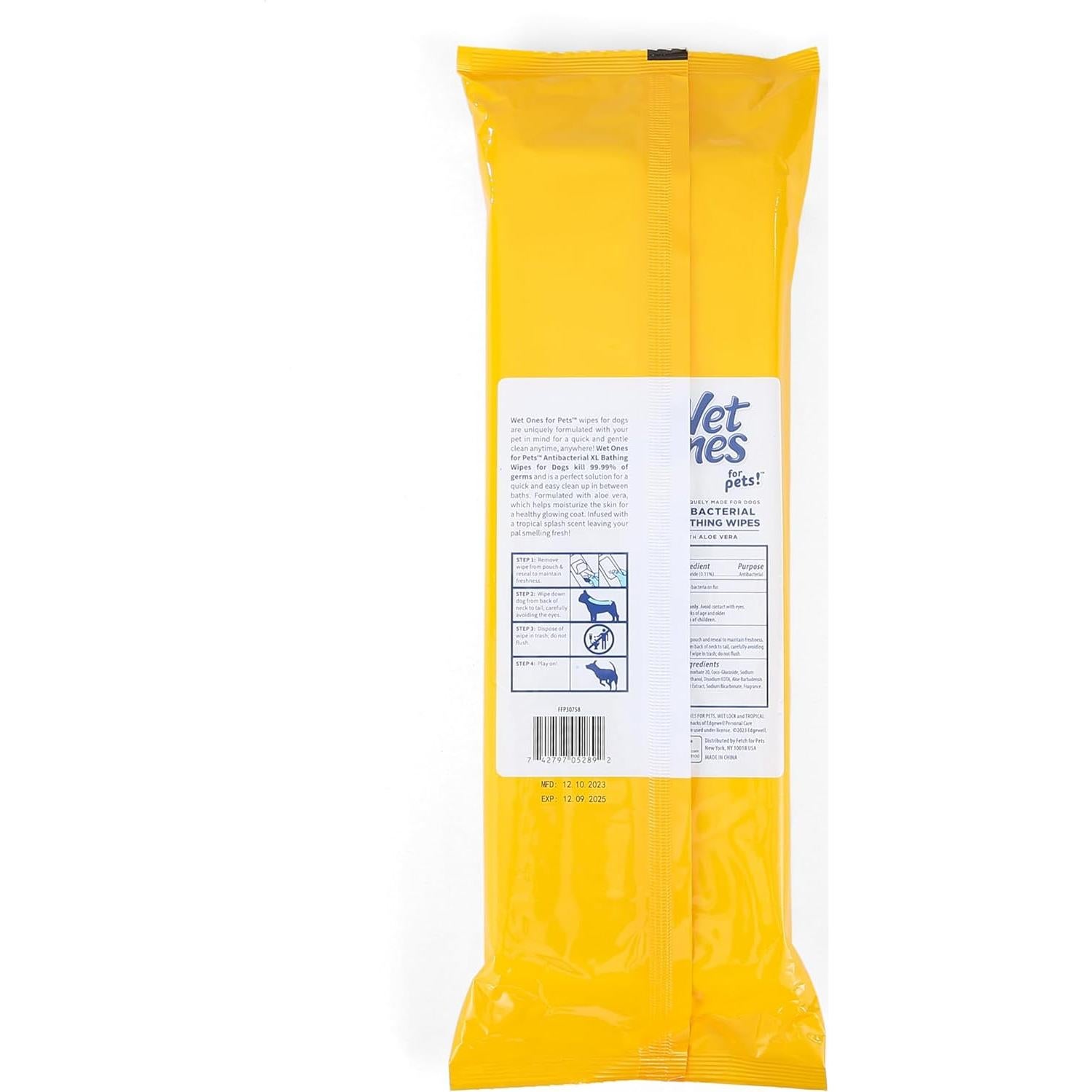 Toallitas desechables Wet Ones para mascotas XL - 10 unidades, aroma Tropical Splash