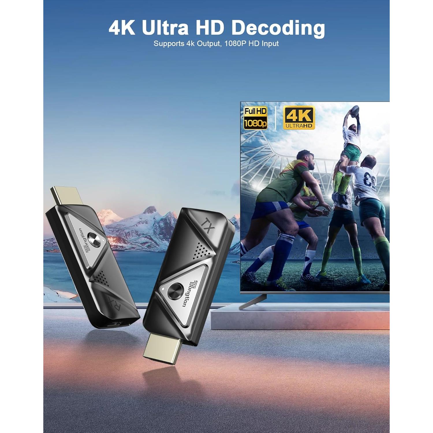 Transmisor y receptor HDMI inalámbrico Tongtion 1080P 4K