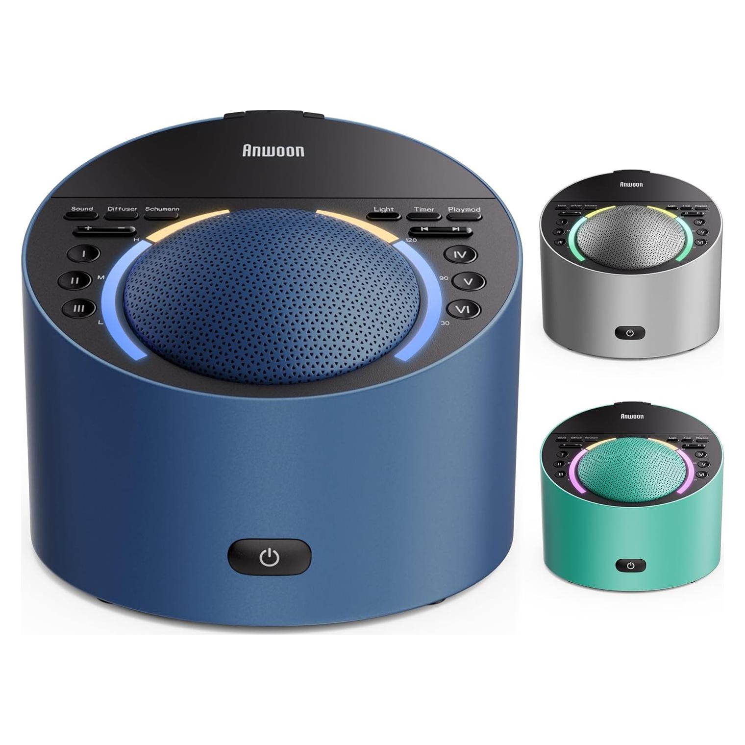 Sound Machine & Soothing Light, Premium Metal Shell with 50+ Calming Sounds |Optional Expan. Aroma Diffuser & Schumann Resonance (Add'l Purchase) |System for Sleep, Focus, Relaxation –Adults Kids Baby