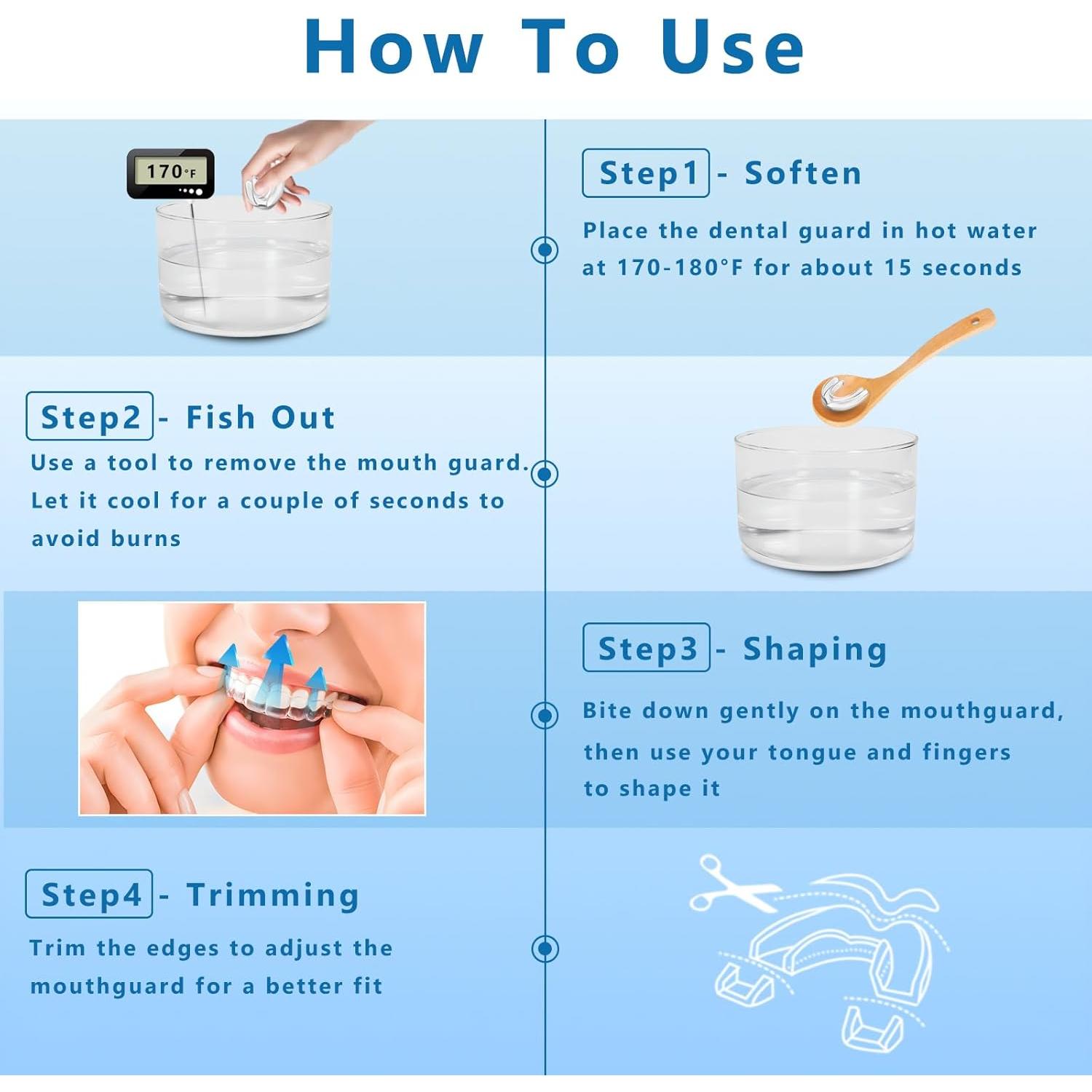 Protector Bucal Nocturno Vixino para Rechinar Dientes - 4 Piezas