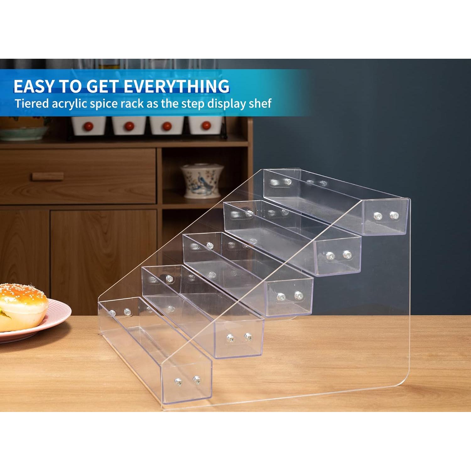 Estante de Especias Kihor de Acrílico 5 Niveles 30.5x26.9cm