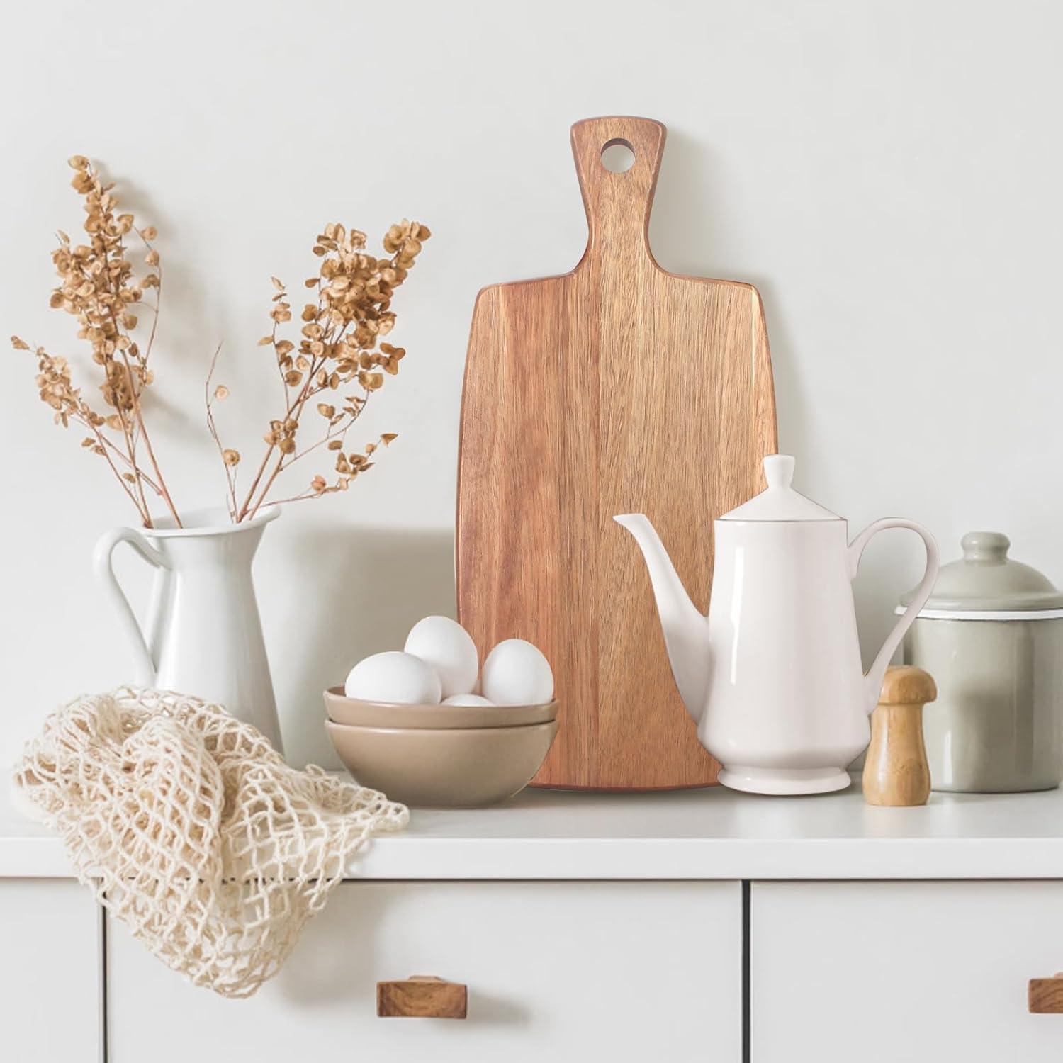 Tabla de Cortar de Madera de Acacia Ayiaren 38.1x17.8 cm con Mango