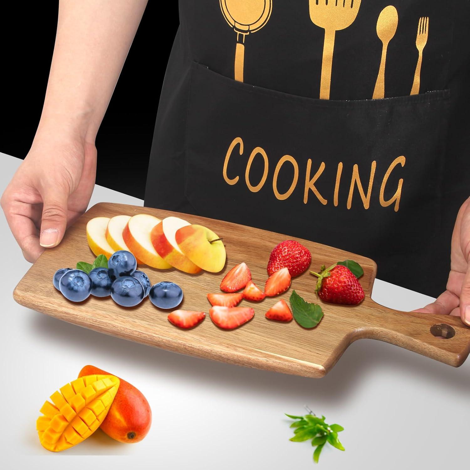 Tabla de Cortar de Madera de Acacia Ayiaren 38.1x17.8 cm con Mango