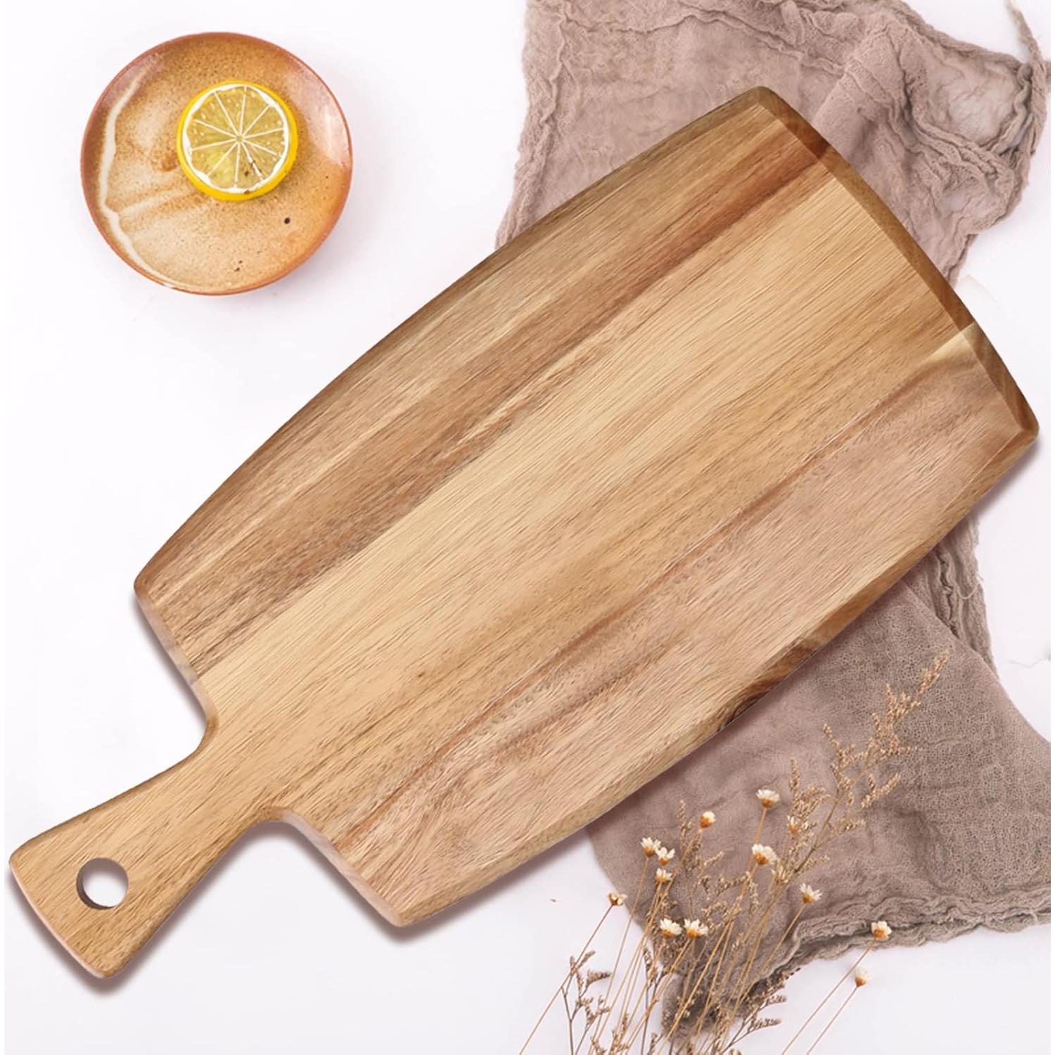 Tabla de Cortar de Madera de Acacia Ayiaren 38.1x17.8 cm con Mango