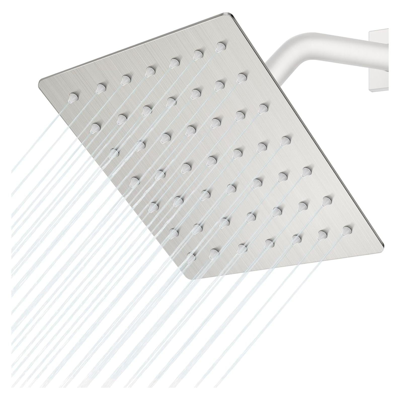 Cabezal de Ducha Cuadrado Midanya 15.24 cm Acero Inoxidable Alta Presión