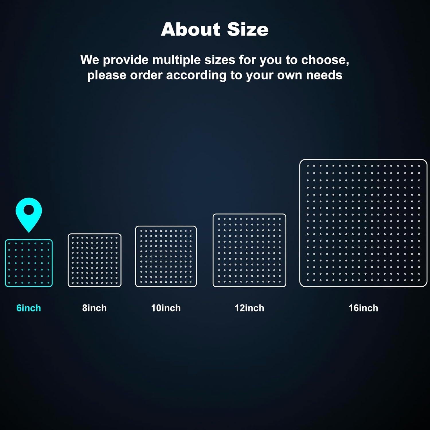 Cabezal de Ducha Cuadrado Midanya 15.24 cm Acero Inoxidable Alta Presión