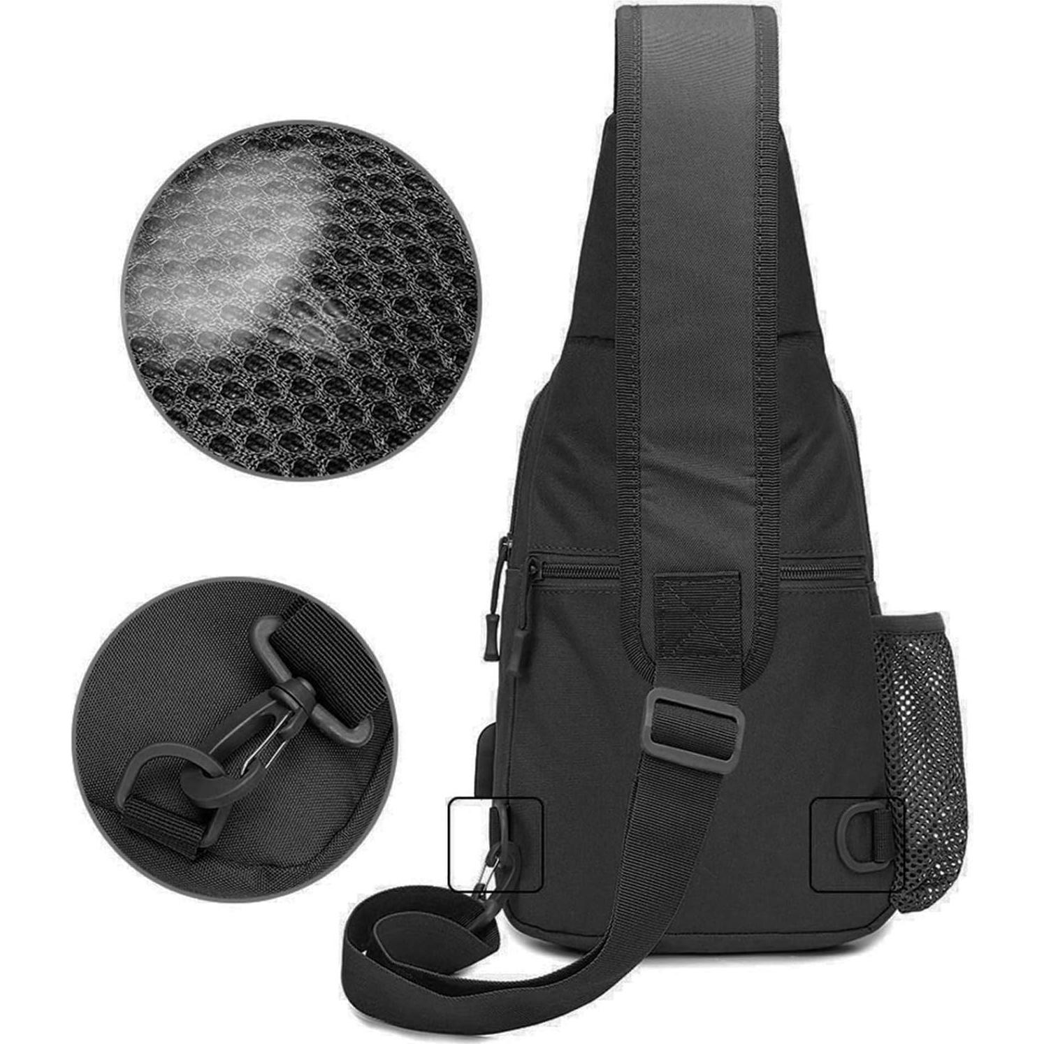 Bolsa Táctica BAIGIO Bandolera Un Solo Tirante 42x10x20cm