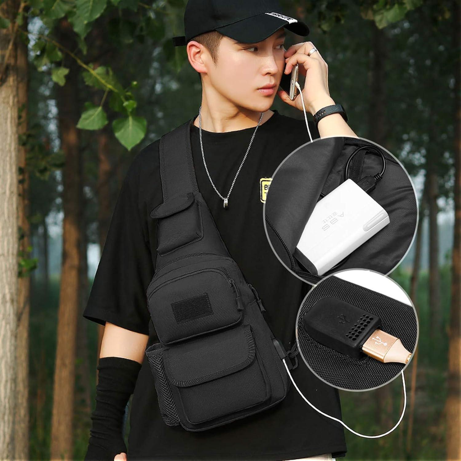 Bolsa Táctica BAIGIO Bandolera Un Solo Tirante 42x10x20cm