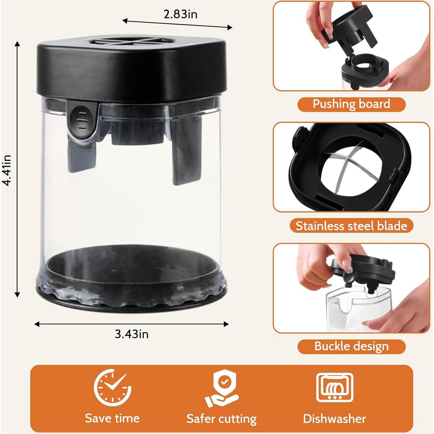 Cortador de Frutas CEHNCEH - Cortador de Tomates y Uvas Negro