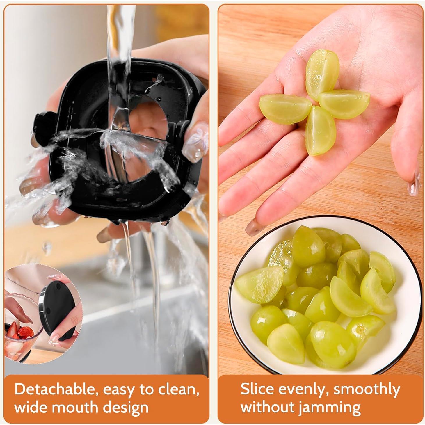 Cortador de Frutas CEHNCEH - Cortador de Tomates y Uvas Negro