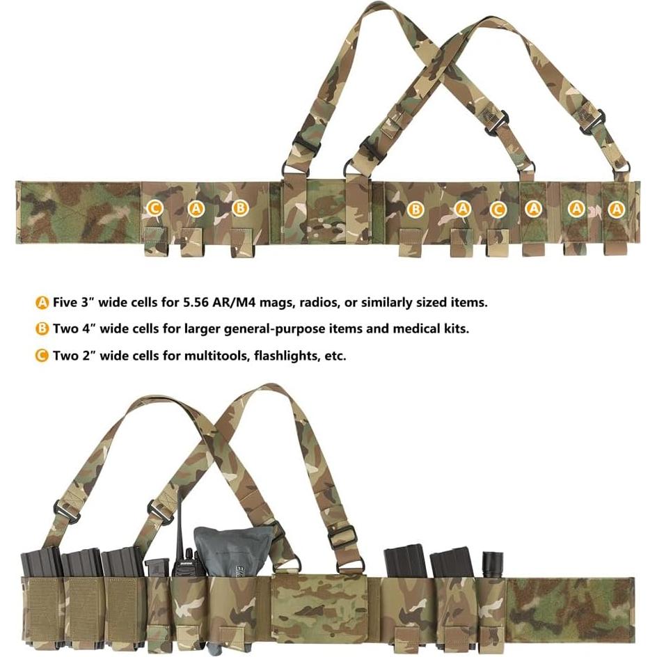 KRYDEX Chaleco Táctico Unisex con Cinturón y Soportes