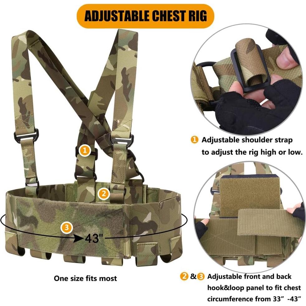 KRYDEX Chaleco Táctico Unisex con Cinturón y Soportes