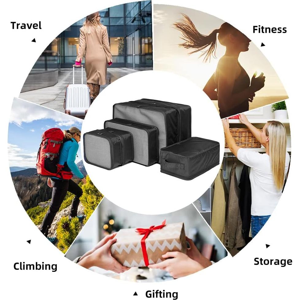 JJ POWER Travel Packing Cubes, Luggage Organizers with Shoe Bag