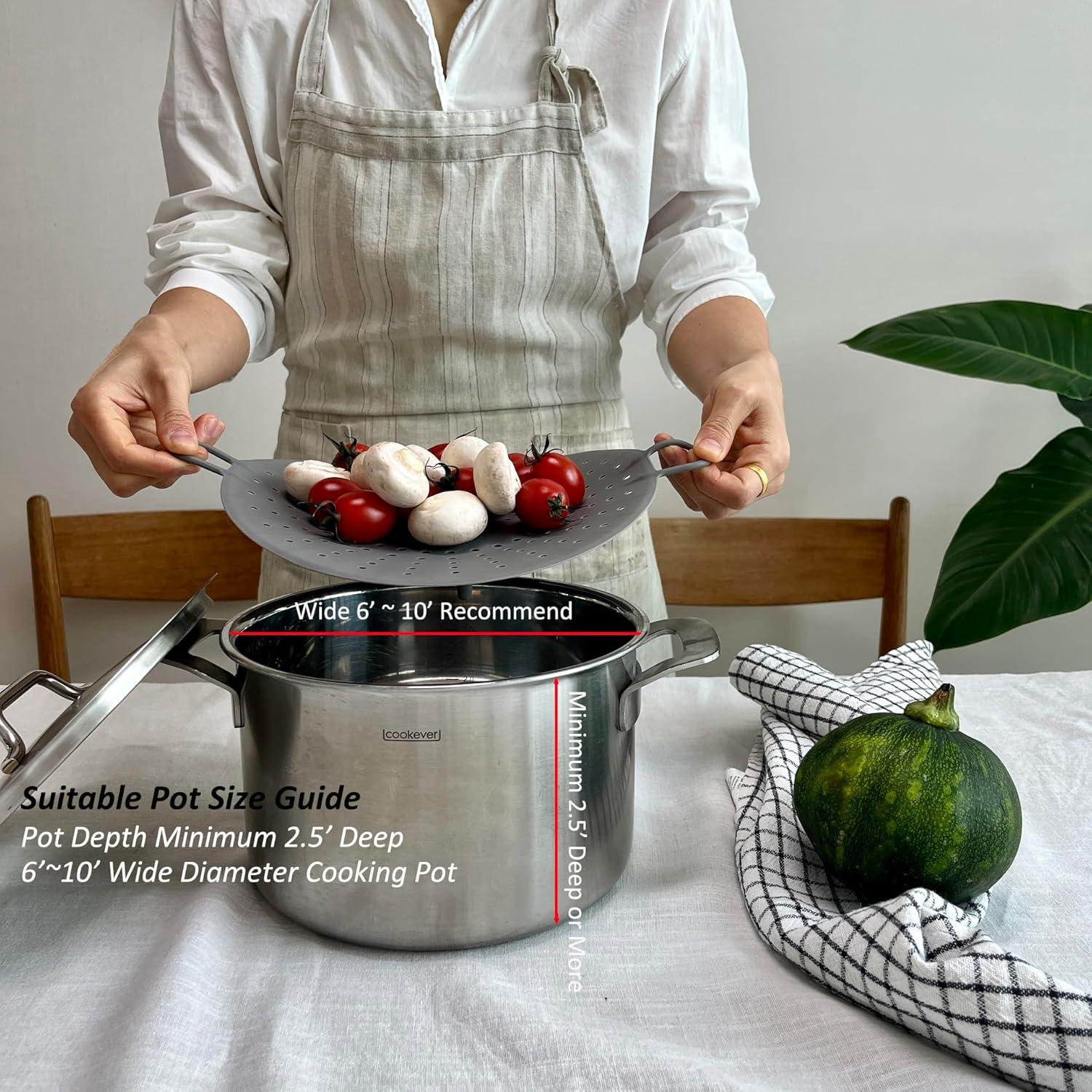 Cesta de Vapor de Silicona Cozymomdeco 25.4 cm Gris