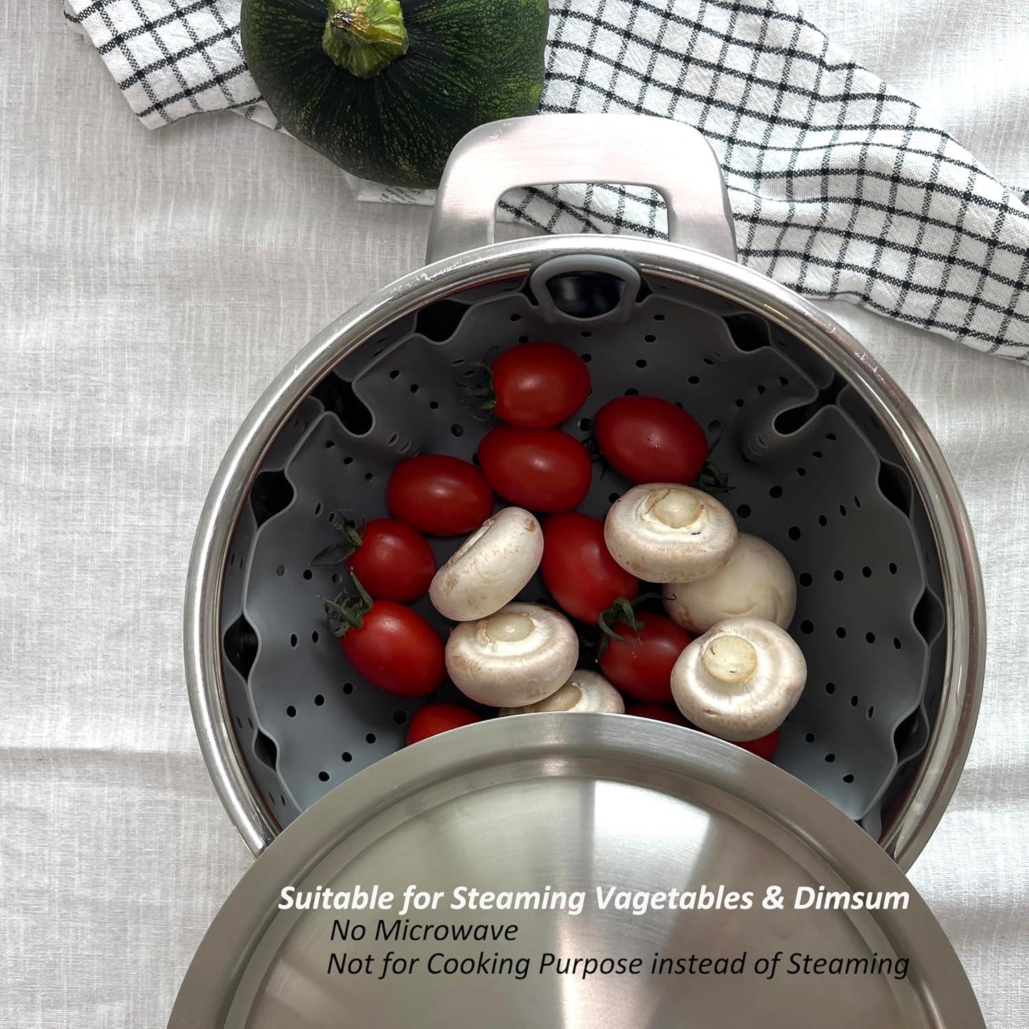 Cesta de Vapor de Silicona Cozymomdeco 25.4 cm Gris