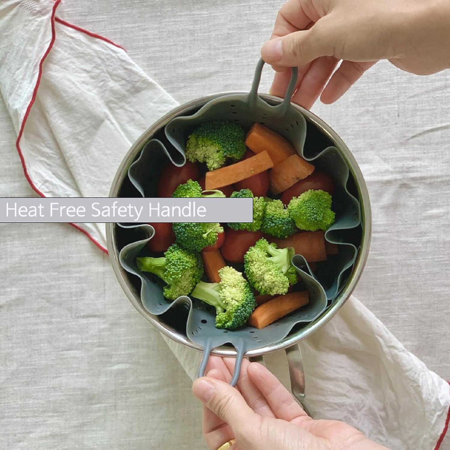 Cesta de Vapor de Silicona Cozymomdeco 25.4 cm Gris