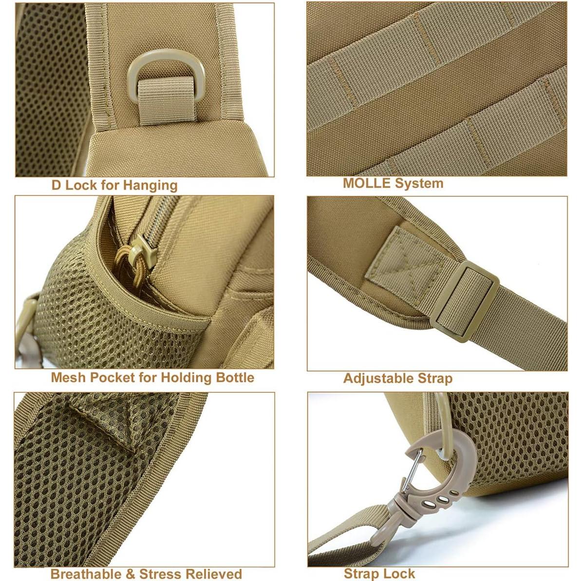 Bolsa Sling Táctica BraveHawk 900D Nylon Compacta 4L