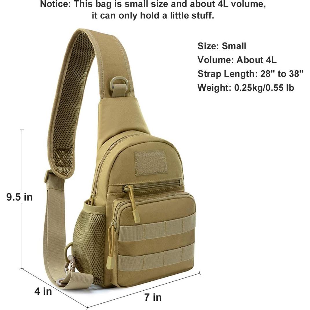 Bolsa Sling Táctica BraveHawk 900D Nylon Compacta 4L