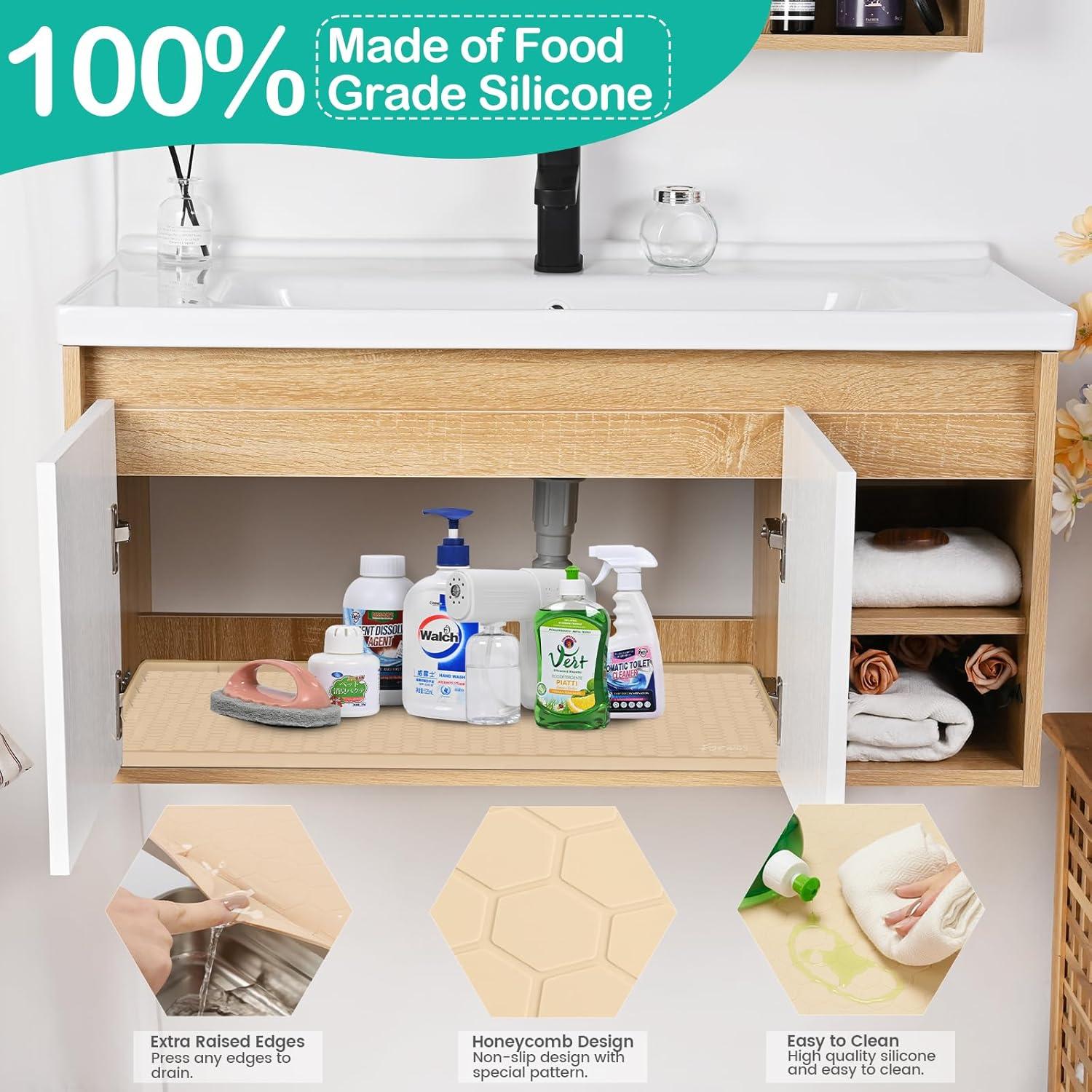 Alfombrilla Impermeable de Silicona FORWOS 56x48 cm Beige