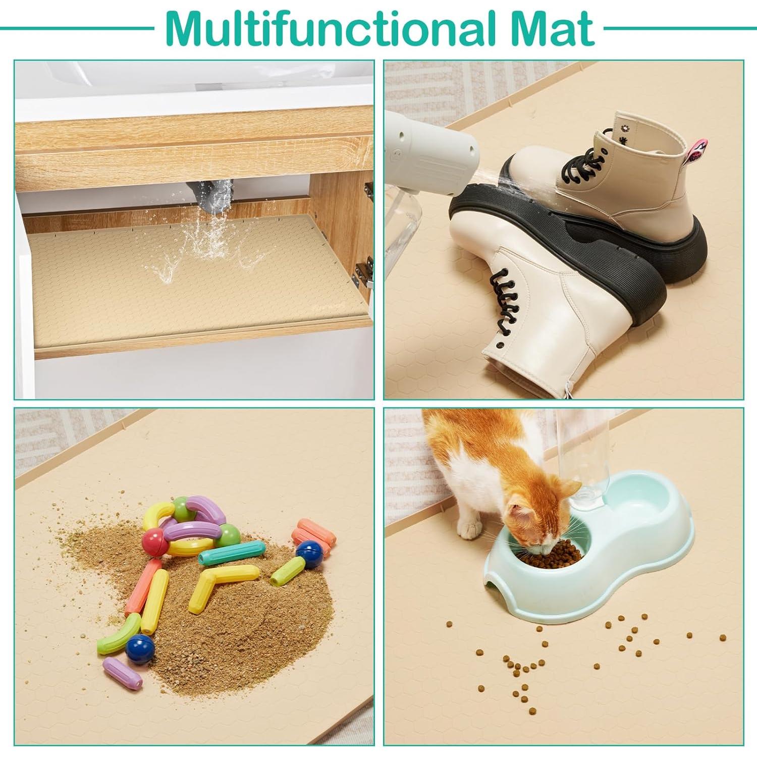 Alfombrilla Impermeable de Silicona FORWOS 56x48 cm Beige