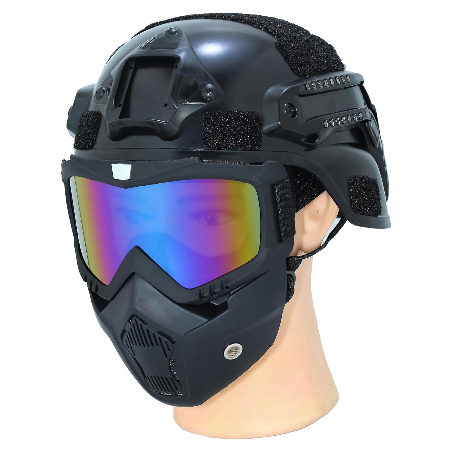 Casco Táctico PLOOTA con Gafas y Máscara Facial Completa