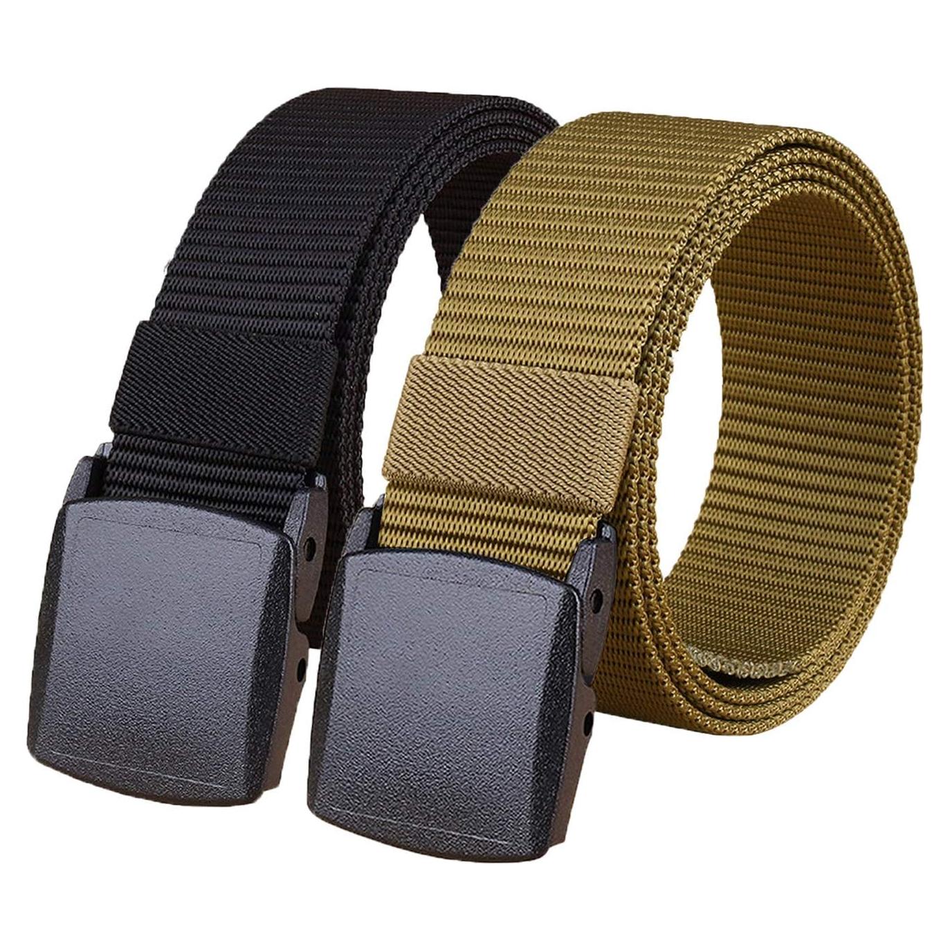 Cinturón de Nylon Militar YKK 1.25cm Sin Metal 2 Paquetes