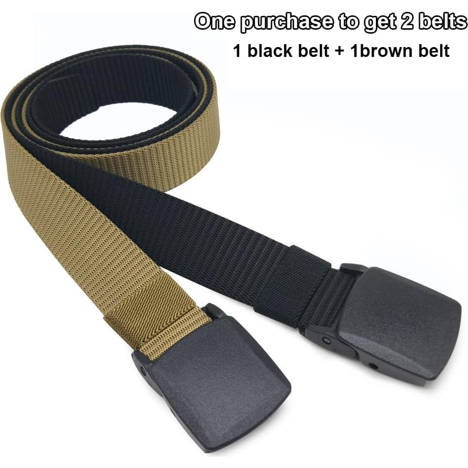 Cinturón de Nylon Militar YKK 1.25cm Sin Metal 2 Paquetes