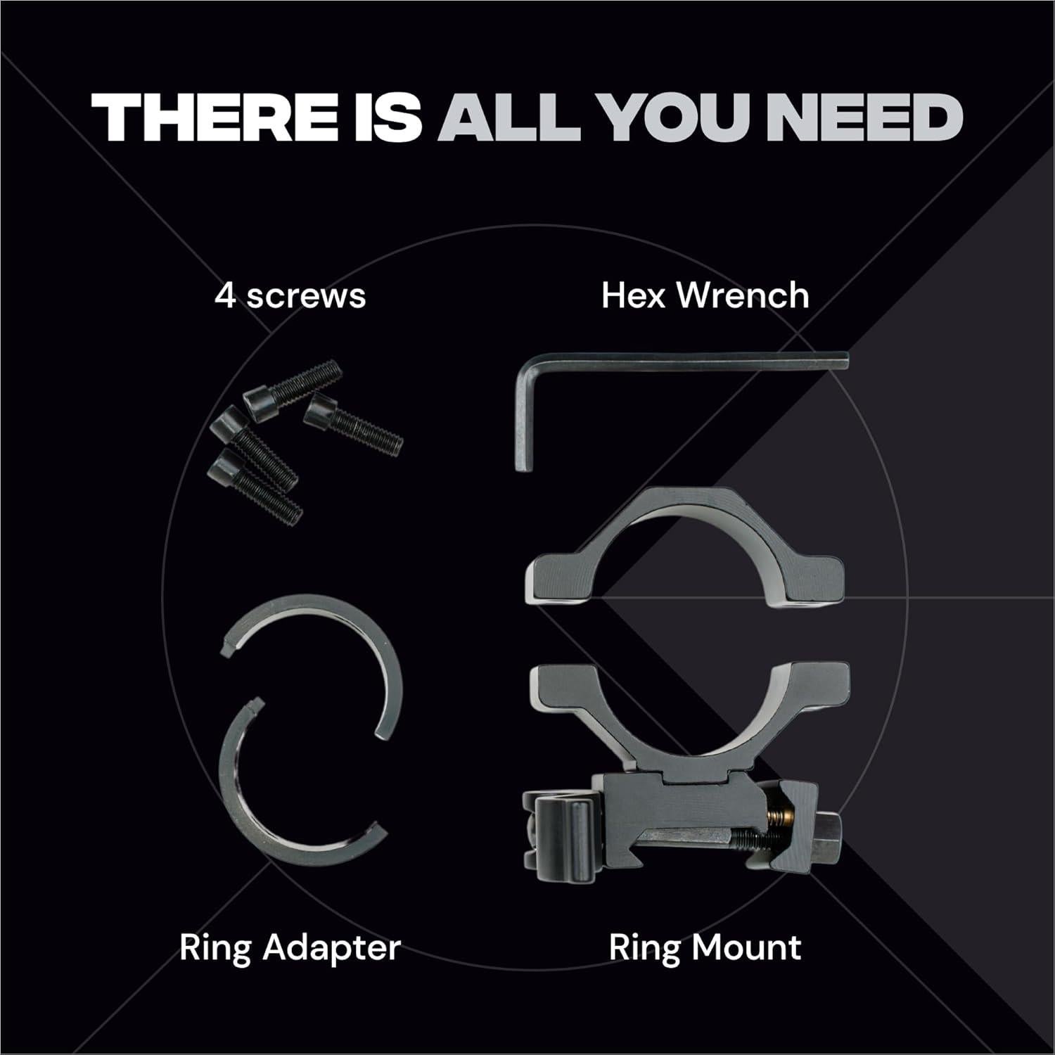 Montura de Anillo Rápida MIGHTY TACTICAL 25.4mm/30mm Aluminio