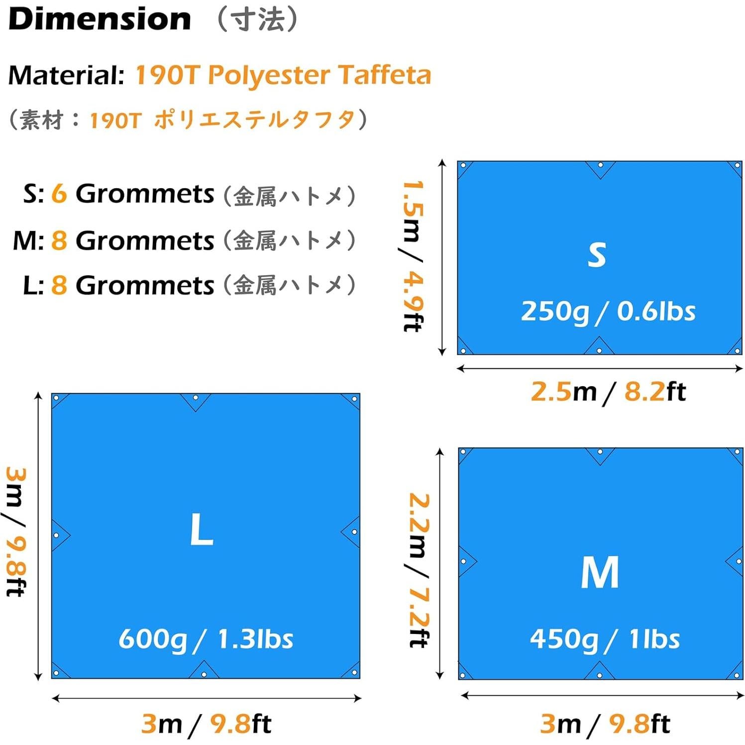 TRIWONDER Lona Impermeable 2.18x1.49m para Camping