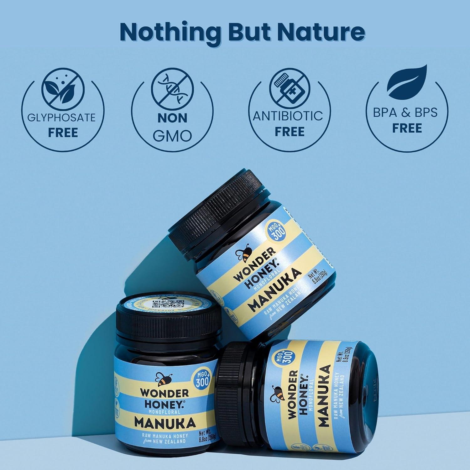 Miel Cruda Manuka Wonder 248g MGO300+ Natural para Salud