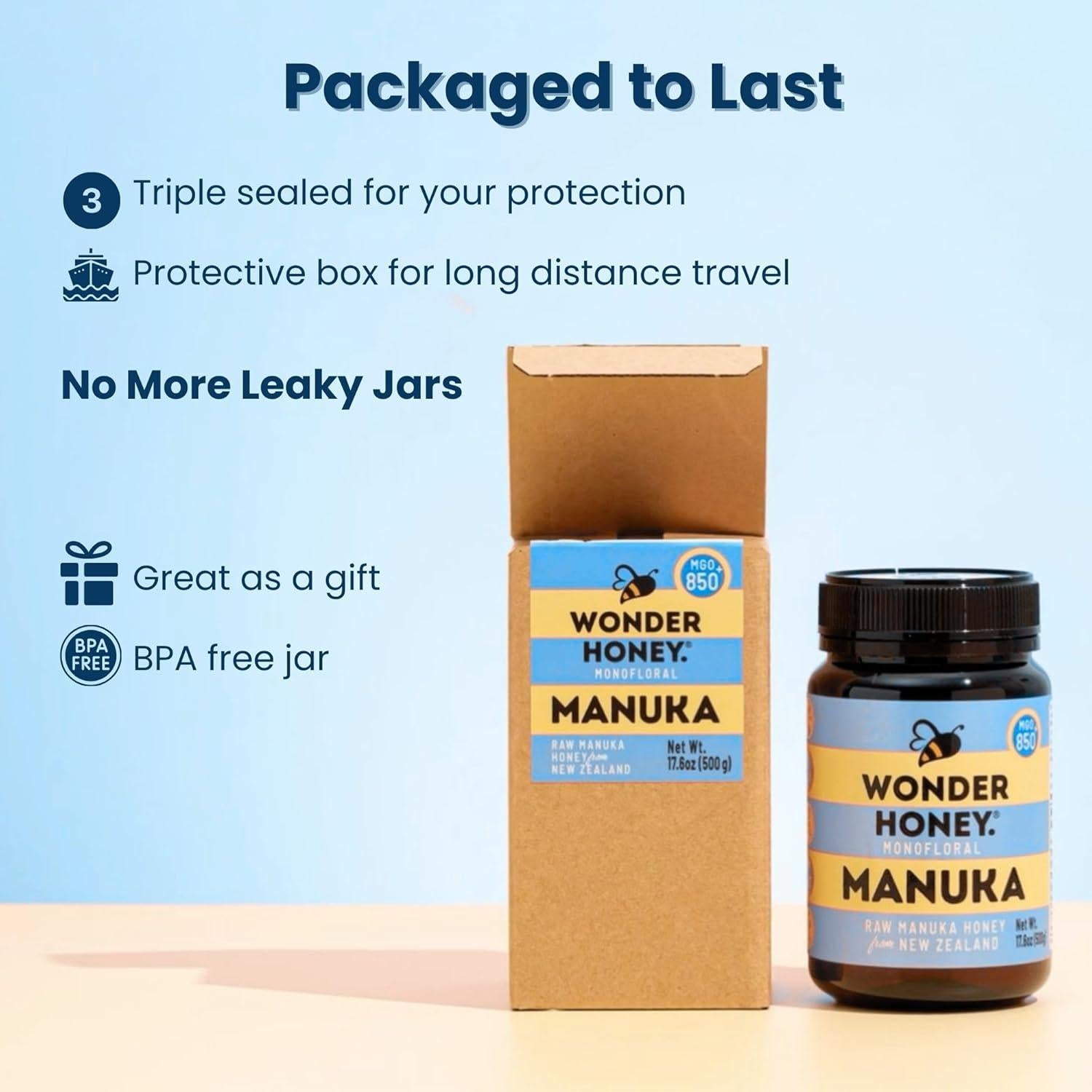 Miel Cruda Manuka Wonder 248g MGO300+ Natural para Salud