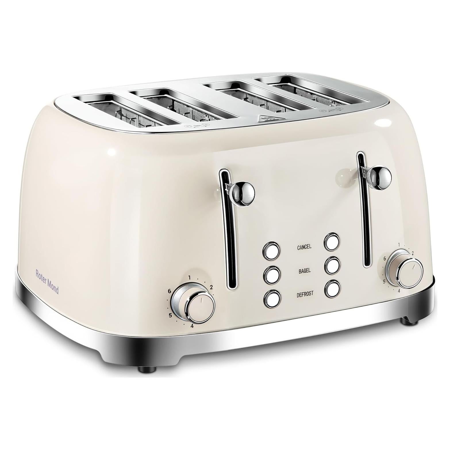 Tostadora Roter Mond Retro 4 Rebanadas Acero Inoxidable 800W