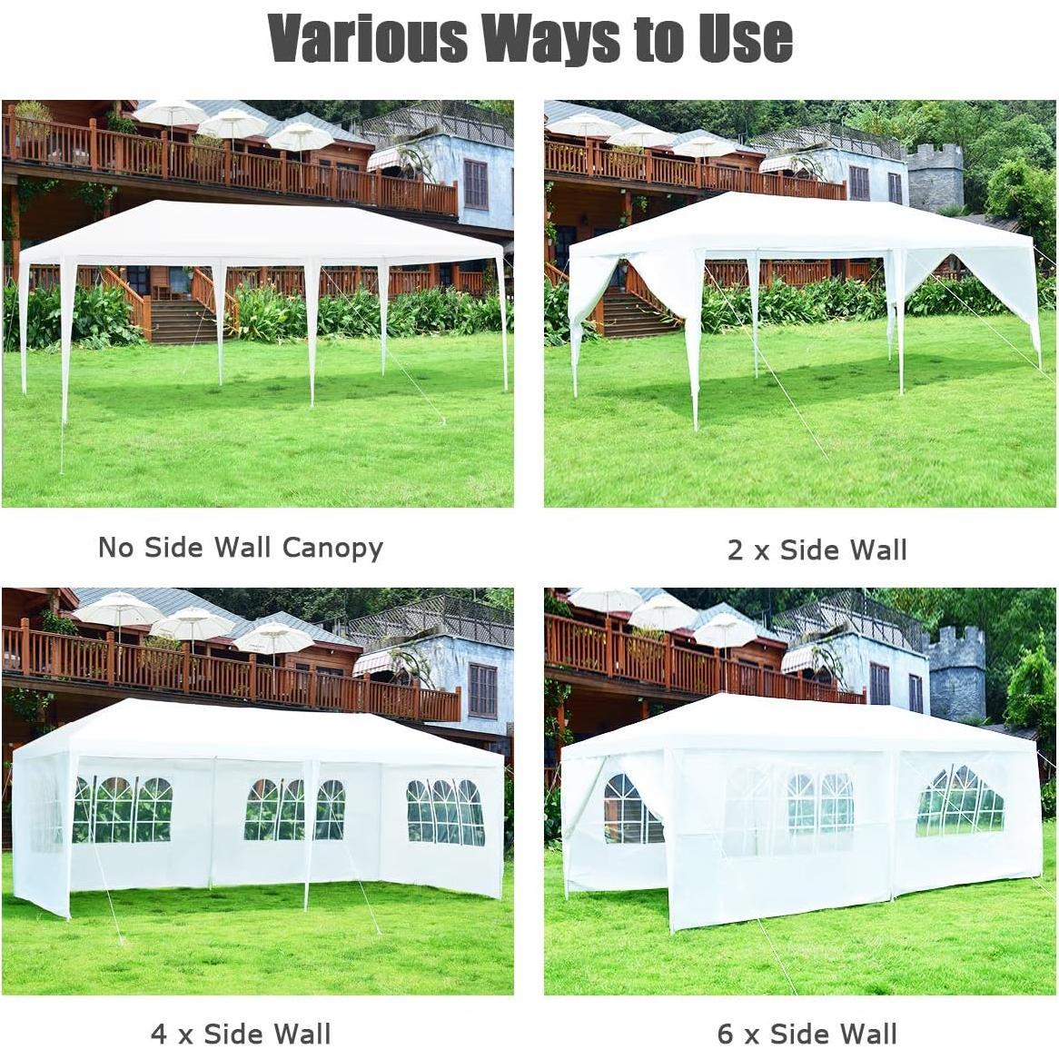 ORALNER 10'x20' Outdoor Canopy Tent, White Wedding Party Tent with 6 Removable Sidewalls & Carrying Bag, Heavy Duty Camping Gazebo Pavilion for Patio, Garden and Backyard