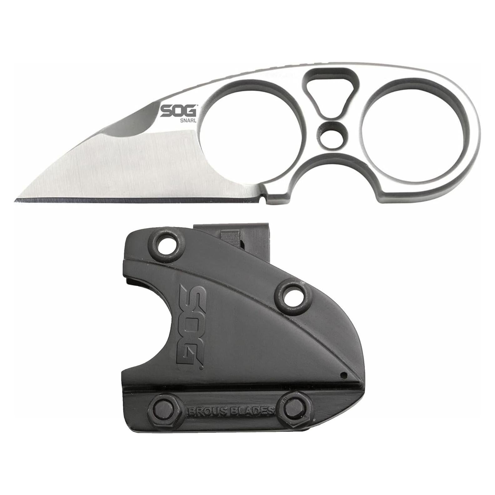 Cuchillo SOG Snarl 10.9 cm Fijo con Funda y Cadena