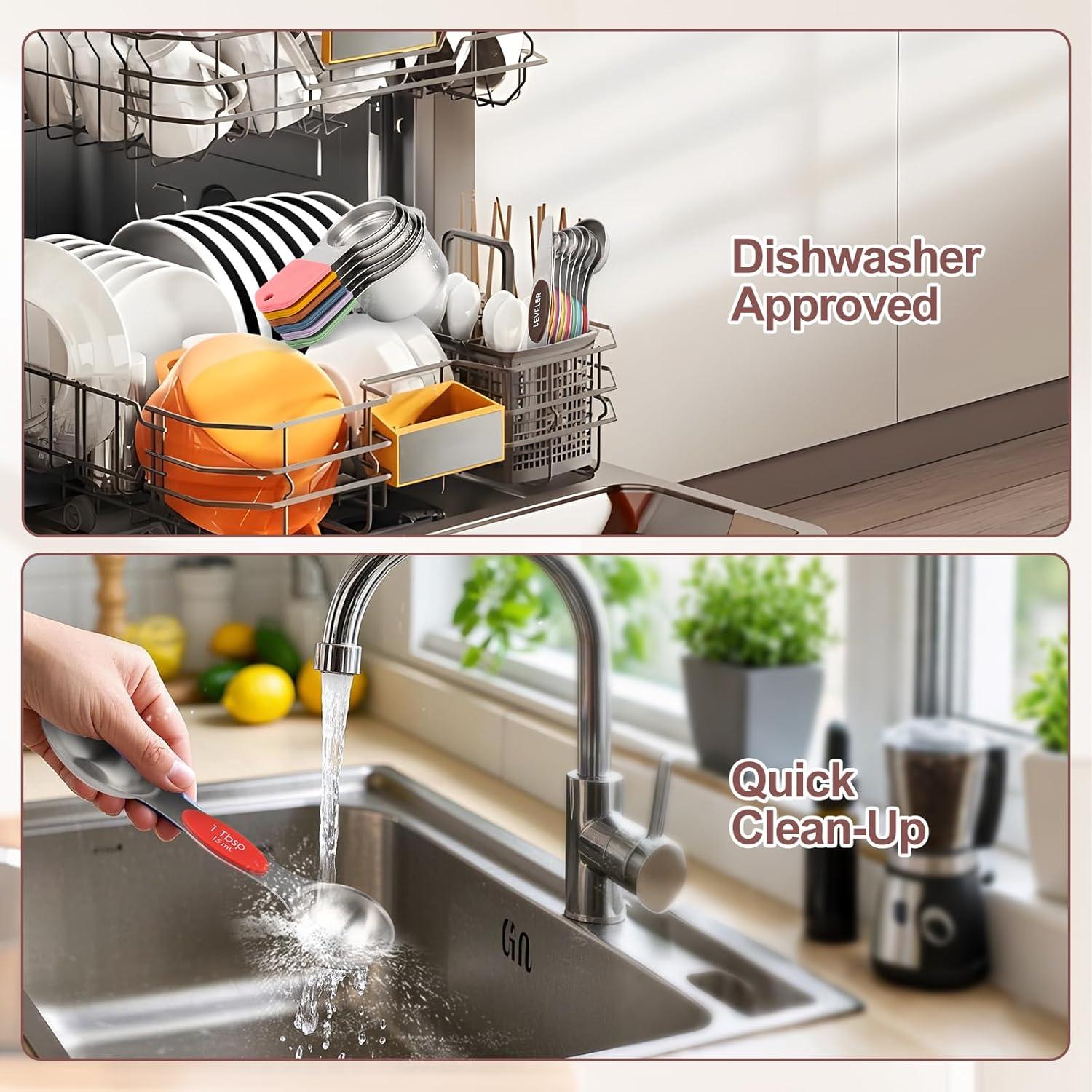 Juego de 16 Piezas de Tazas y Cucharas Medidoras FONYA