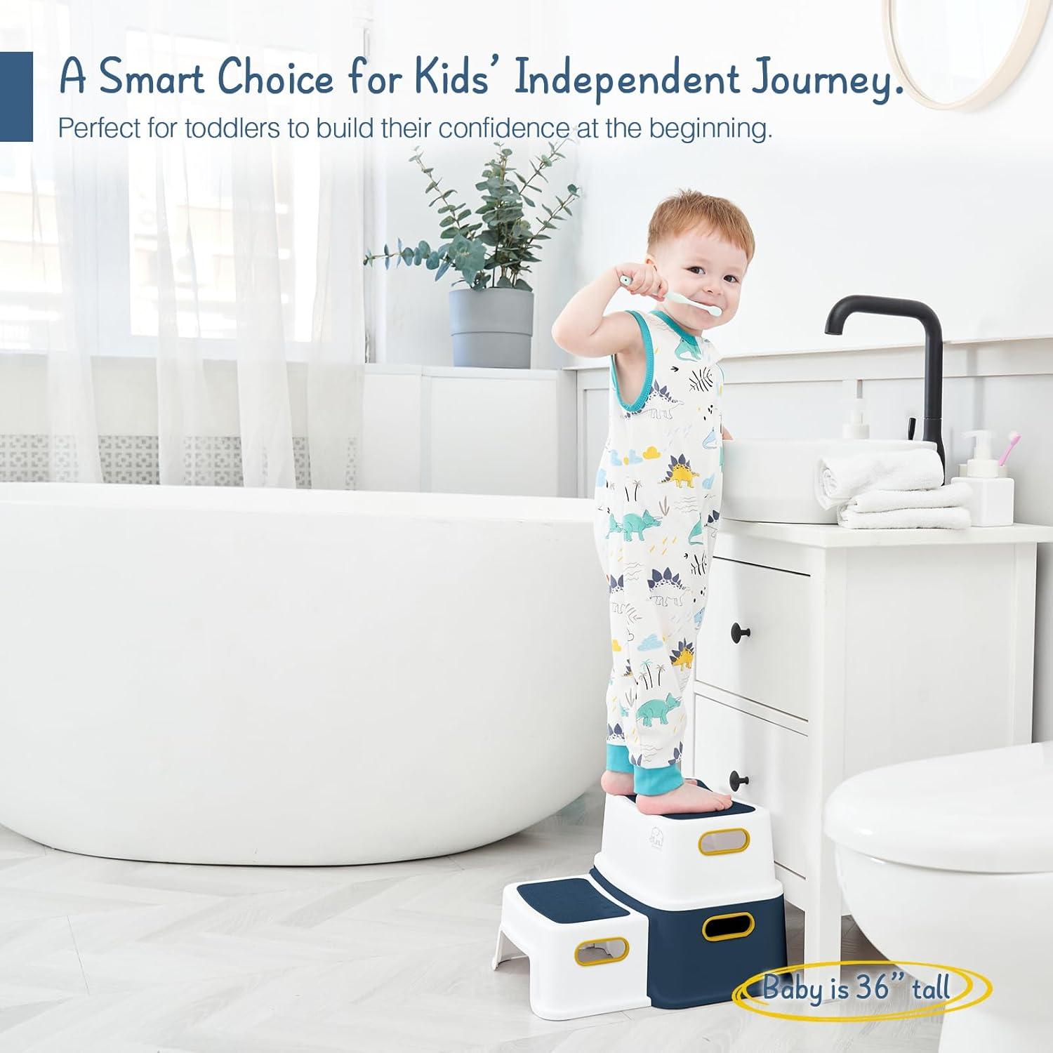 Escalera de Dos Pasos Forbena para Niños - Antideslizante