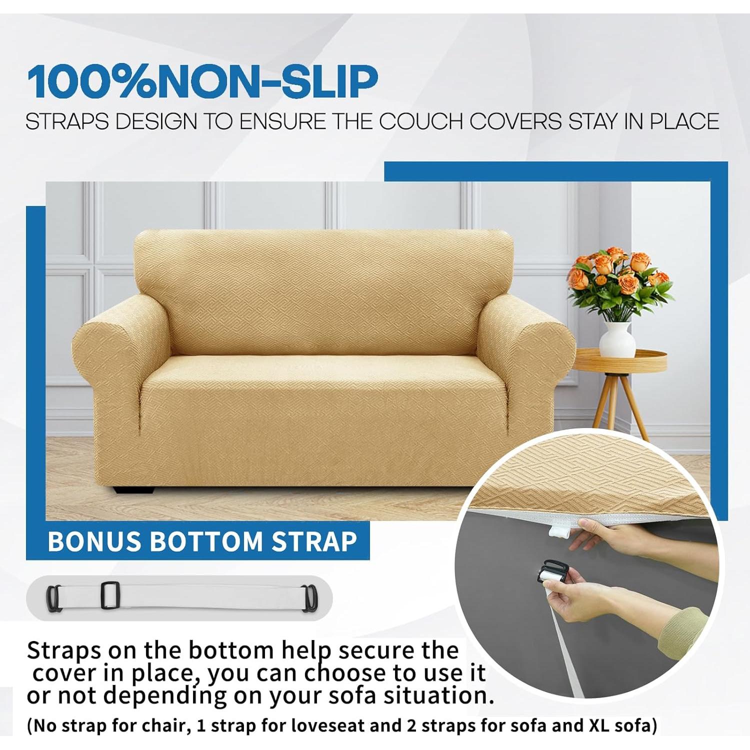 Funda de Sillón Estirable XINEAGE Beige 31-46" Antideslizante