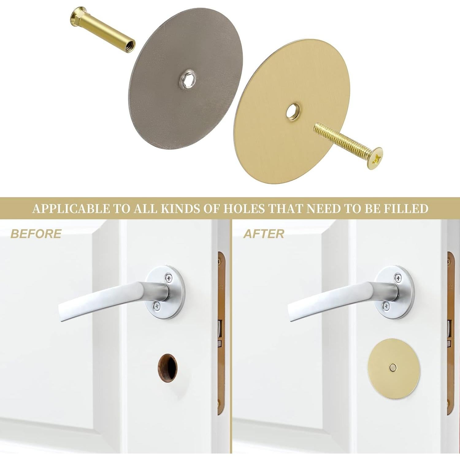 Placa de Cubierta de Agujero de Puerta Latón Cepillado 66mm