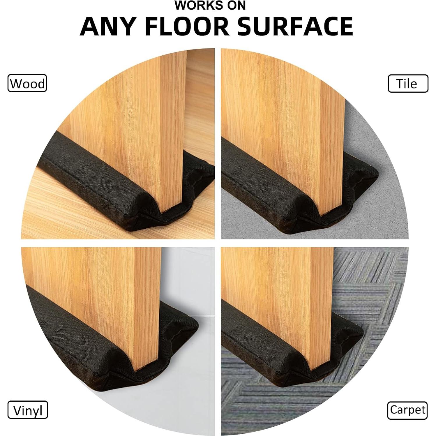 Marwood Under Door Draft Stopper 30-38" Adjustable Wind Stopper for Door & Window, Foam Door Sweep Air & Noise Blocker for Bottom of Doors Double Side Seal - Black