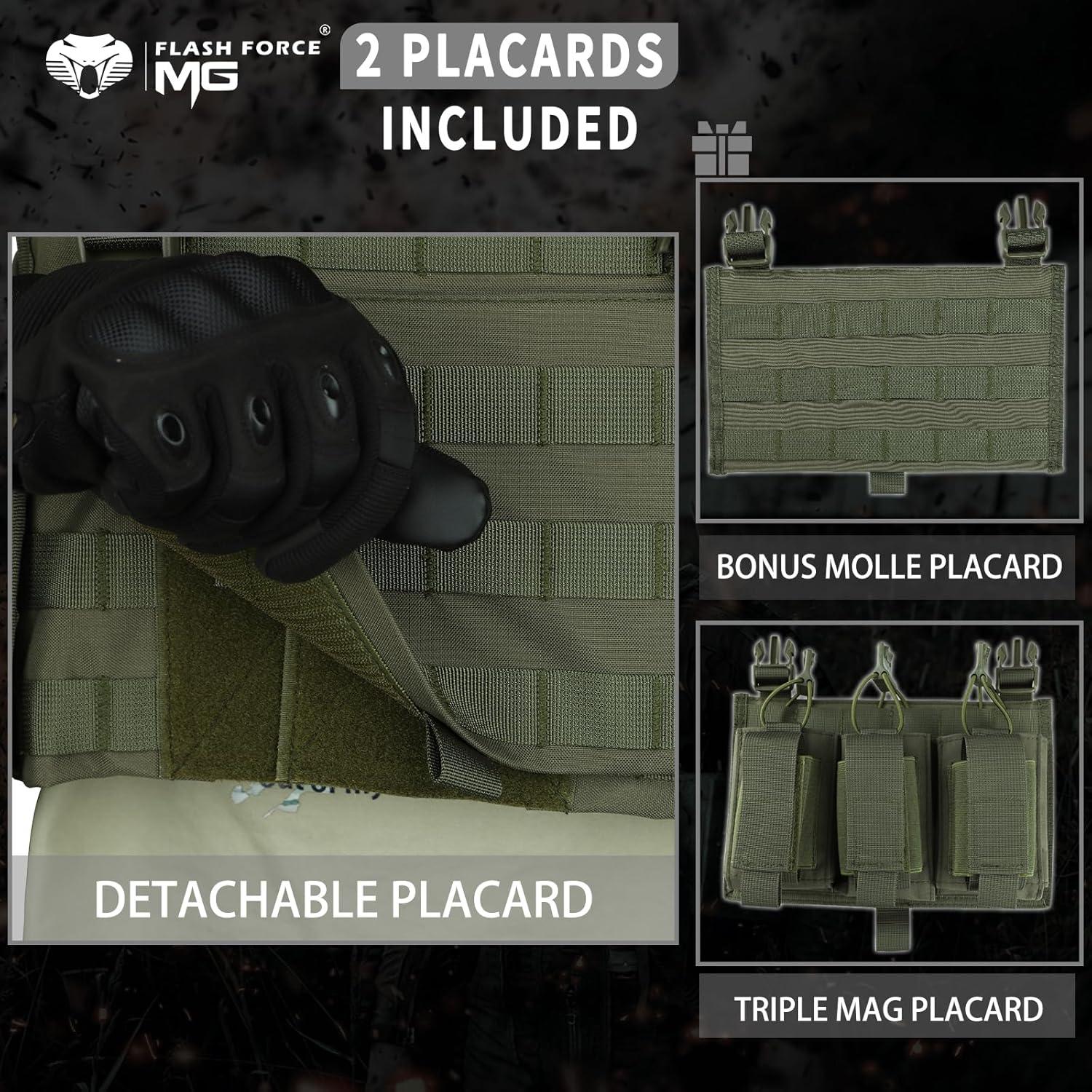 Chaleco Táctico MGFLASHFORCE Molle Verde para Airsoft