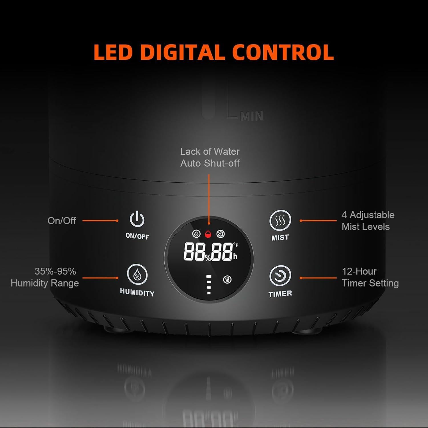 Humidificador Spider Farmer 6L Ultrasonico con Temporizador y Nebulizador Frío