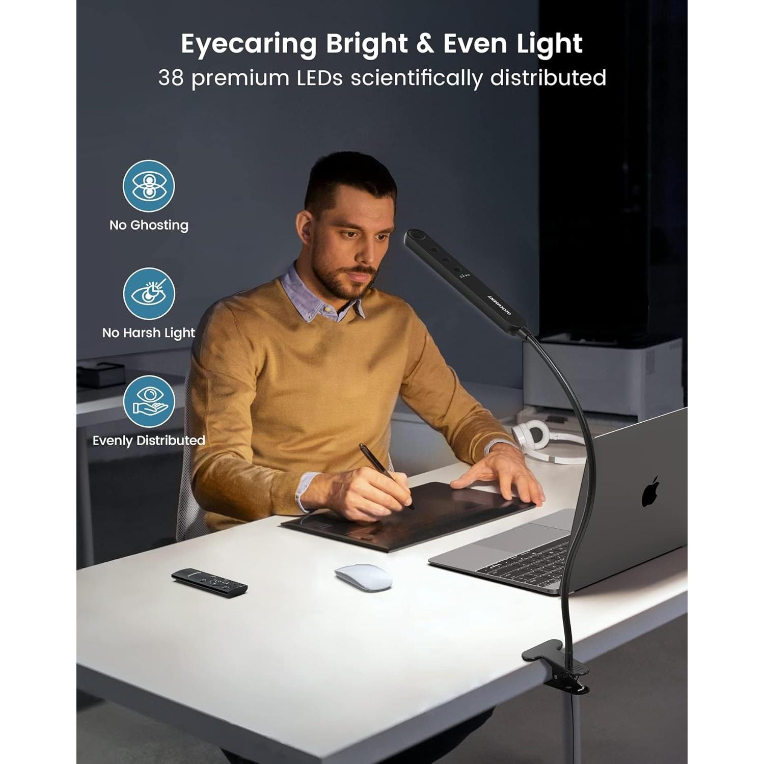 Lámpara de Lectura Clip On Glocusent A31 5W 38 LEDs Control Remoto